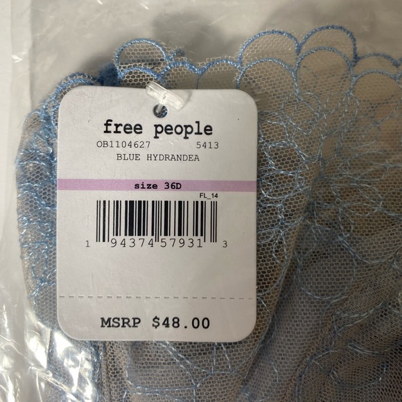 Free People Lucia Underwire Bra in Hydrangea Blue - Picture 2 of 5